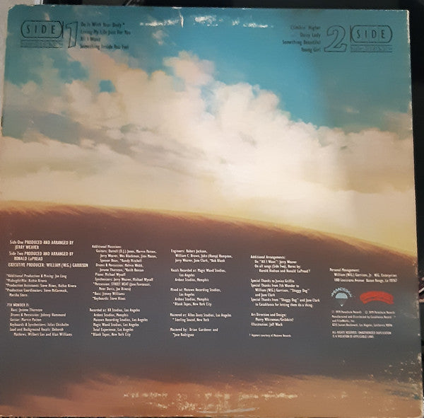 Image of Back Cover of LP - VG/G+ - 7TH WONDER, Climbing Higher (Parachute; RR 9014, US 1979, Company Inner, Track 1 above center hole), Visually a G+ but plays clean.,  - 2946191S