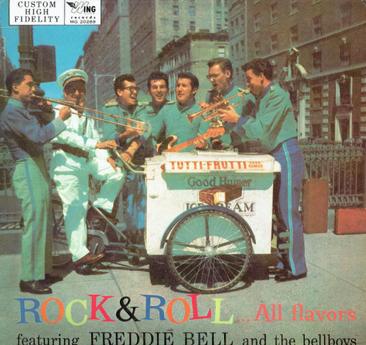 Image of Front Cover of 1325423E: LP - FREDDIE BELL AND THE BELLBOYS, Rock And Roll...All Flavors (Wing Black and White Label; MG 20289, US 1970s Reissue)   VG+/VG