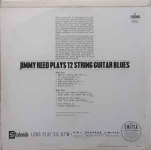 Image of Back Cover of LP - G/VG - JIMMY REED, Plays 12 String Guitar Blues (Stateside; SL 100867, UK 1963, Laminated Flipback Sleeve), Marks on disc. Plays well. Wear to sleeve with ringwear, creasing a small tear & staining on the back.,  - 3746172S