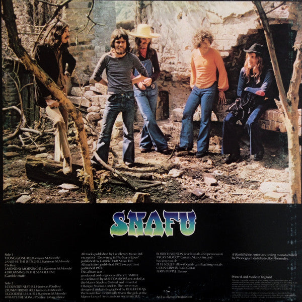 Image of Back Cover of LP - VG/VG+ - SNAFU, SNAFU (WWA; WWA003, UK 1973, Gatefold), Edge wear,  - 4226273E