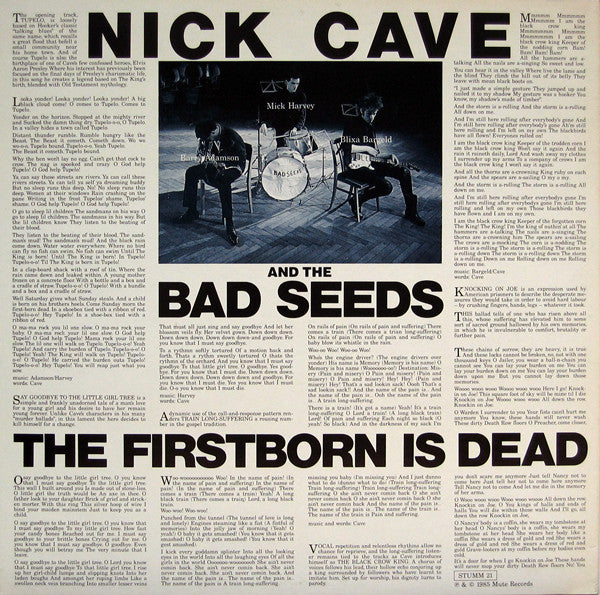 Image of Back Cover of LP - VG+/VG+ - NICK CAVE AND THE BAD SEEDS, The Firstborn is Dead (Mute; STUMM 21, UK 1985, Inner), ,  - 3526183E