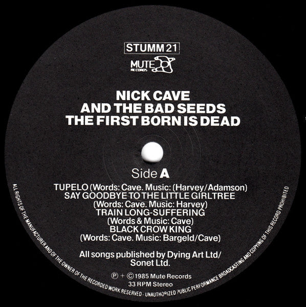 Image of Label Cover of LP - VG+/VG+ - NICK CAVE AND THE BAD SEEDS, The Firstborn is Dead (Mute; STUMM 21, UK 1985, Inner), ,  - 3526183E