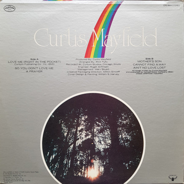 Image of Back Cover of LP - VG+/VG+ - CURTIS MAYFIELD, Got To Find A Way (Curtom; CRS 8604, US 1974, Picture Sleeve, Company Inner, Sonic Press), Small cut-out strip on sleeve. ,  - 3726126E