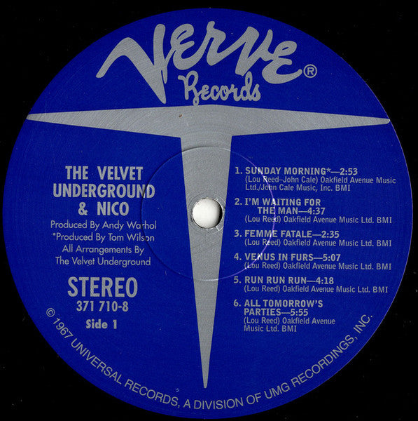 Image of Label Cover of 4754029S: LP - THE VELVET UNDERGROUND & NICO, The Velvet Underground & Nico (Verve Records; 371 710-8, Europe 2020 Reissue, Gatefold With Peelable Sticker, 180 Gram Vinyl.)   NEW/NEW