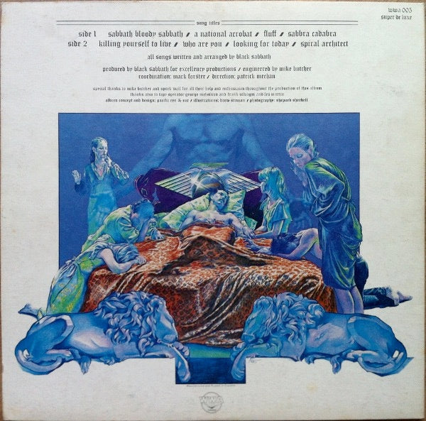 Image of Back Cover of LP - VG+/VG+ - BLACK SABBATH, Sabbath Bloody Sabbath (WWA Black & Silver; WWA 005, UK 1973, Gatefold, Inner), ,  - 3046171S