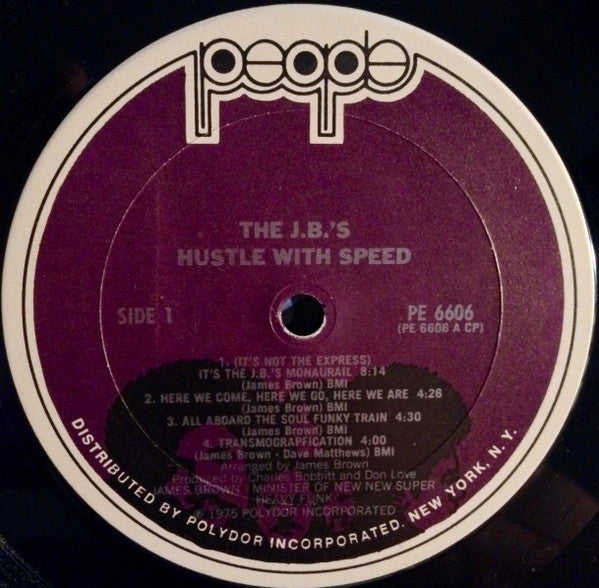 Image of Back Cover of LP - VG/VG - J.B.'S, Hustle With Speed (People; PE 6606, US 1975, Pasteback Sleeve, Pitman Pressing), ,  - 3826129E