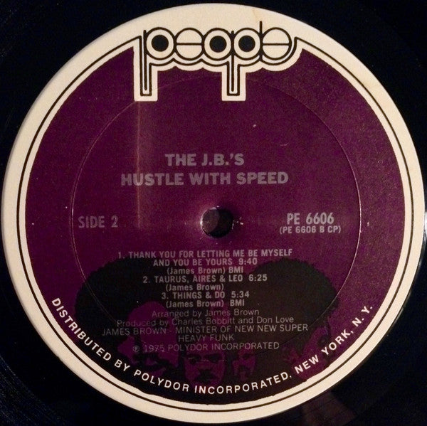 Image of Label Cover of LP - VG/VG - J.B.'S, Hustle With Speed (People; PE 6606, US 1975, Pasteback Sleeve, Pitman Pressing), ,  - 3826129E
