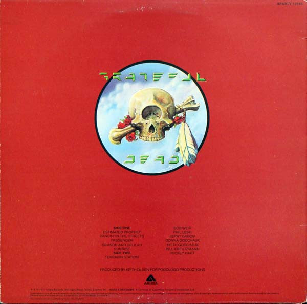 Image of Back Cover of LP - VG/VG+ - THE GRATEFUL DEAD, Terrapin Station (Arista; SPARTY1016, UK 1977, Inner), ,  - 1516290C