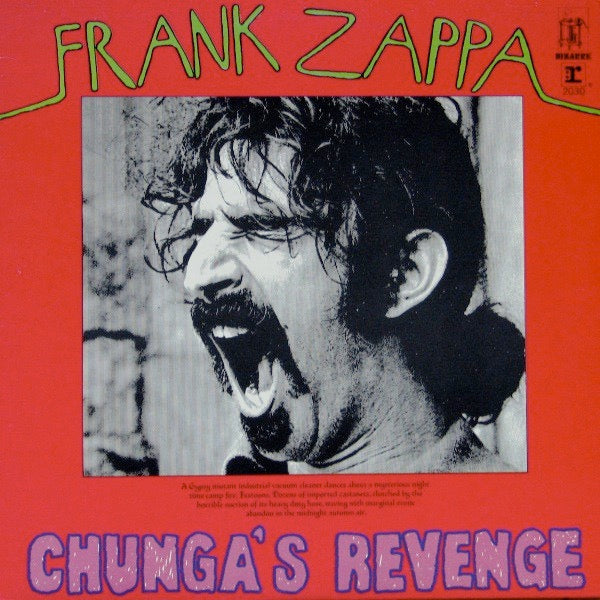 Image of Front Cover of 3544155S: LP - FRANK ZAPPA, Chunga's Revenge (Reprise Tan, Orange r:; RSLP2030, UK 1971 Reissue, Red Gatefold) Edge wear, small area of sticker damage  VG/VG+