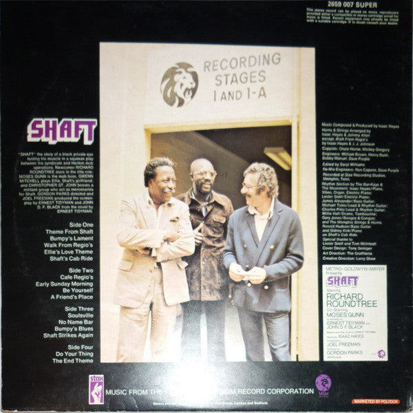 Image of Back Cover of 2xLP - G/VG - ISAAC HAYES, Shaft - OST (Stax; 2659-007, UK 1971, Gatefold, Phonodisc press), Tear on bottom left of sleeve (through gatefold). Ringwear on sleeve.,  - 2226071E