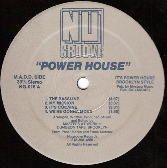 Image of Front Cover of 4845040S: LP - MASTERS AT WORK, Power House (Nu Groove; NG-016, US 1989)   /VG+