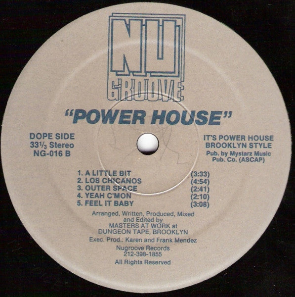 Image of Back Cover of 4845040S: LP - MASTERS AT WORK, Power House (Nu Groove; NG-016, US 1989)   /VG+