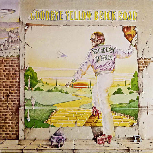 Image of Front Cover of 2xLP - NEW/NEW - ELTON JOHN, Goodbye Yellow Brick Road- 40th Anniversary Edition (UMC; 3753495, Europe 2014 Reissue, Triple Gatefold), , Originally released at the end of 1973, the double album Goodbye Yellow Brick Road was the crowning moment of an upward trajectory marking the unstoppable rise of Elton John. It gave the world the global smashes Candle In The Wind, Bennie and The Jets, Saturday Night's Alright For Fighting, and the soaring title track. The new 40th anniversary editi
