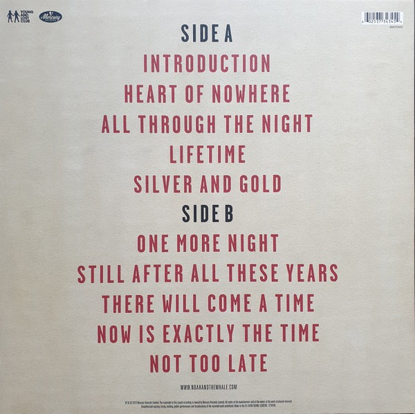 Image of Back Cover of LP - EX/VG+ - NOAH AND THE WHALE, Heart of Nowhere (Mercury; 3734345, Europe 2013, Inner & Insert), Still In Opened Shrinkwrap,  - 4315327C