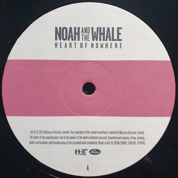 Image of Label Cover of LP - EX/VG+ - NOAH AND THE WHALE, Heart of Nowhere (Mercury; 3734345, Europe 2013, Inner & Insert), Still In Opened Shrinkwrap,  - 4315327C