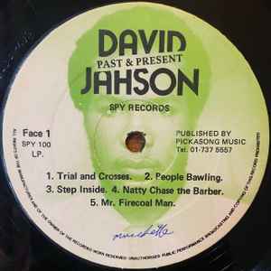 Image of Label Cover of LP - VG/VG+ - DAVID JAHSON, Past and Present (Spy; SPY 100 LP, UK 1982), ,  - 0546253S