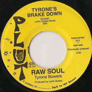Image of Back Cover of 7" - /VG+ - RAW SOUL, Stormy Weather / Tyrone's Brake Down (Plut ; PLUT-03, US 2006 Reissue, Plain Sleeve), ,  - 3026239E