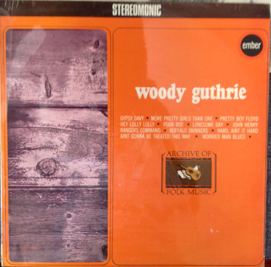 Image of Front Cover of LP - VG/VG - WOODY GUTHRIE, Woody Guthrie (Ember Records; CW 129, UK 1968 Reissue, Laminated Sleeve), ,  - 1416257C