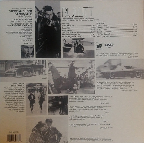 Image of Back Cover of LP - VG+/VG+ - LALO SCHIFRIN, Bullitt - OST (Warner Bros.; 9362 48085-1, UK 2001 Reissue), Strong VG+,  - 4425163E