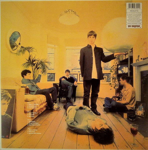 Image of Back Cover of 2xLP - NEW/NEW - OASIS, Definitely Maybe (Big Brother; RKIDLP70, Europe Reissue, Gatefold, 180 Gram Black Vinyl.), , Definitely Maybe is the debut studio album by English rock band Oasis, released by Creation Records on 29 August 1994. It features all five original members and was an immediate commercial and critical success in the UK and US. It went straight to number one in the UK Albums Chart and was certified 8 platinum by the BPI for sales of over 2.4 million units. It helped to 