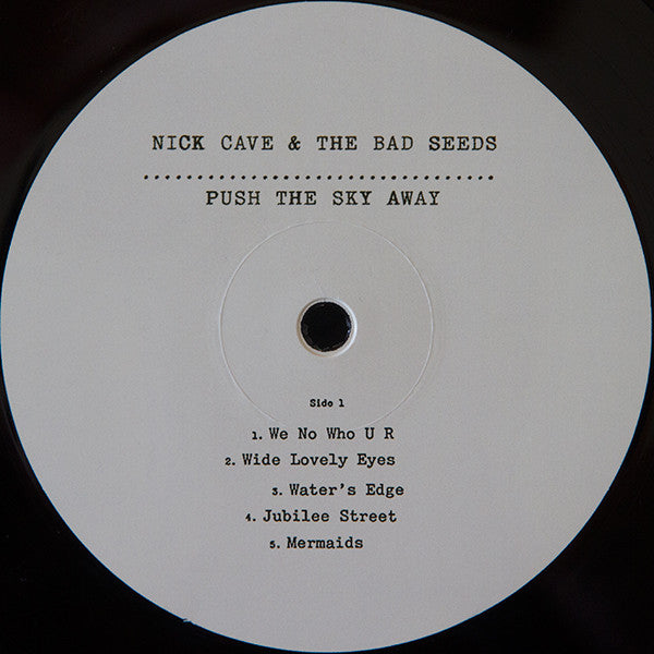 Image of Label Cover of LP - VG/G+ - NICK CAVE AND THE BAD SEEDS, Push The Sky Away (Bad Seed Ltd.; BS001V, Europe 2013, Textured Sleeve, Inner, 180 Gram Vinyl), Long hairline marks/Scuffs, Most likely from inner. ,  - 3716056C