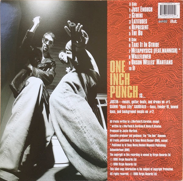 Image of Back Cover of LP - VG+/VG+ - ONE INCH PUNCH, Tao Of The One Inch Punch (Hut Recordings; HUTLP 39, UK 1996, Picture Sleeve, Inner), Light edge wear.,  - 0846053S