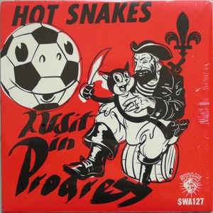 Image of Front Cover of 4914040C: LP - HOT SNAKES, Audit In Progress (Swami Records; SWA111, US 2004, Inner, Red Translucent Vinyl) Still In Shrinkwrap, sleeve corner creased.  VG+/VG