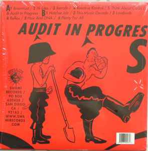 Image of Back Cover of 4914040C: LP - HOT SNAKES, Audit In Progress (Swami Records; SWA111, US 2004, Inner, Red Translucent Vinyl) Still In Shrinkwrap, sleeve corner creased.  VG+/VG