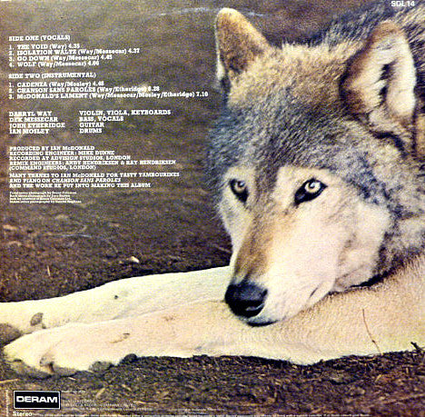 Image of Back Cover of 1324207E: LP - DARRYL WAY'S WOLF, Canis Lupus (Deram; SDL14, UK 1973, Gatefold)   VG+/VG