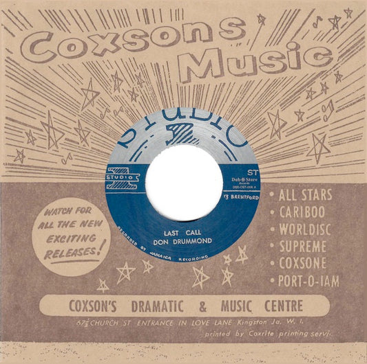 Image of Front Cover of 7" - EX/EX - DON DRUMMOND, Last Call (Studio One; DSR-CS7-005, Japan 2013, Company Sleeve), ,  - 1316180C