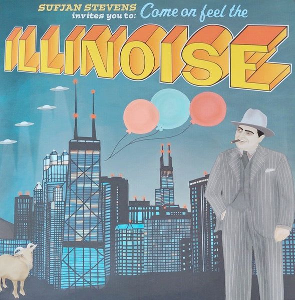 Image of Front Cover of 2xLP - NEW/NEW - SUFJAN STEVENS, Illinoise (Asthmatic Kitty Records; AKR014LP, US 2015 Reissue, Triple Gatefold, Insert), , Sufjan weaves variegated musical styles (jazz, funk, pop, folk, and Rodgers & Hammerstein-like flourishes) and the textures of 25 instruments into a tapestry of persons and places famous, infamous, iconic and anonymous. Invoking the muse of poet Carl Sandburg, Illinoise ushers in trumpets on parade, string quartets, female choruses and ambient piano scales arran