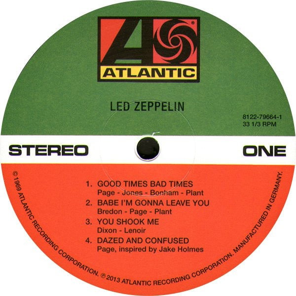 Image of Label Cover of 2xLP - NEW/NEW - LED ZEPPELIN, Led Zeppelin (Atlantic; 8122796439, Europe 2014 Reissue, Box Set, Hardbound 72-page book, Replica Press Kit, Numbered, Super Deluxe Edition, 180 g Vinyl, Remastered, + 2xCD), ,  - 4755010S