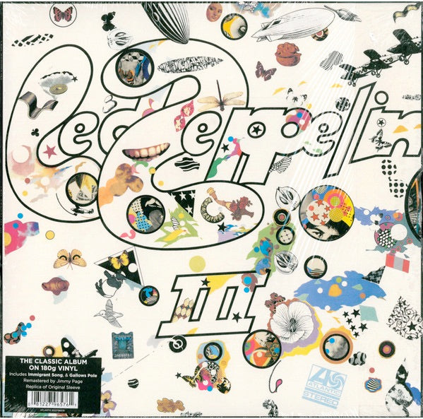 Image of Front Cover of LP - NEW/NEW - LED ZEPPELIN, Led Zeppelin III (Warner Bros; 81227965761, UK 2014 Reissue, Gatefold, Stickered Sleeve, 180 Gram Vinyl), , 1970's unexpectedly acoustic-oriented Led Zeppelin III is the sleeper in the band's catalog, and remains many a fan's favorite. Includes 'Tangerine', That's the Way', 'Immigrant Song', 'Since I've Been Loving You', 'Gallows Pole' and more. - 4715357C