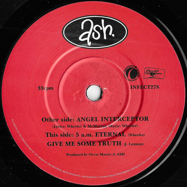 Image of Label Cover of 7" - VG+/VG+ - ASH, Angel Interceptor (Infectious Records; INFECT27S, UK 1995, Picture Sleeve, Numbered, Limited Edition), No. 07362.,  - 4316643C