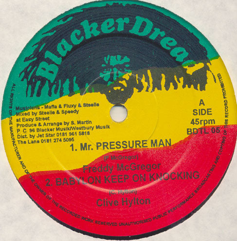 Image of Front Cover of 2244215S: 12" - FREDDIE MCGREGOR, Mr. Pressure Man (Blacker Dread; BDTL 05, UK 1998) VG++  /VG+