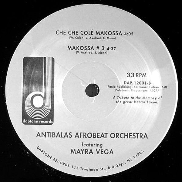 Image of Back Cover of 12" - /VG+ - ANTIBALAS AFROBEAT ORCHESTRA, Che Che Cole' (Daptone Records; DAP-12001, US 2003), , A1 Che Che Col A2 Che Che Col  (Instrumental)B1 Che Che Col  MakossaB2 Makossa - 2116557C