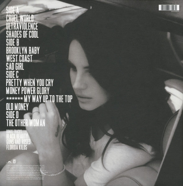 Image of Back Cover of 2xLP - NEW/NEW - LANA DEL REY, Ultraviolence (Polydor; 3787448, UK 2023 Reissue, Gatefold, 2 Inners), , Elizabeth Grant's second full length album as Lana Del Rey, produced by Dan Auerbach from The Black Keys. - 0616169C