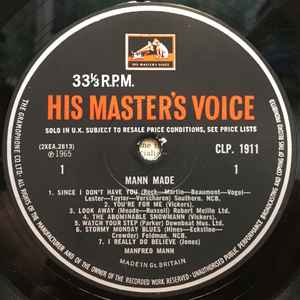 Image of Label of 3624184E: LP - MANFRED MANN, Mann Made (HMV; CLP1911, UK 1965, Flipback Sleeve, Mono)   VG/VG