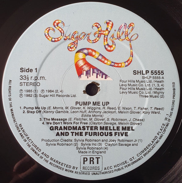 Image of Label Cover of LP - VG+/EX - GRANDMASTER MELLE MEL & THE FURIOUS FIVE, Stepping Off (SugarHill; SHLP5555, UK 1985), Light ringwear on sleeve.,  - 2826131E