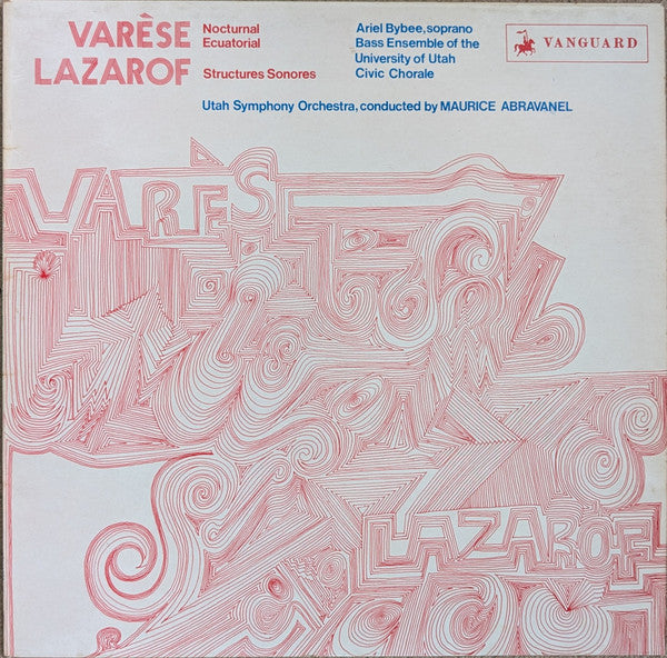 Image of Front Cover of 4844473S: LP - EDGARD VARESE / HENRI LAZAROF, Varese: Nocturnal / Ecuatorial / Structures Sonores (Vanguard;  VSL 11073, UK 1968, Laminated Sleeve)   VG+/VG+