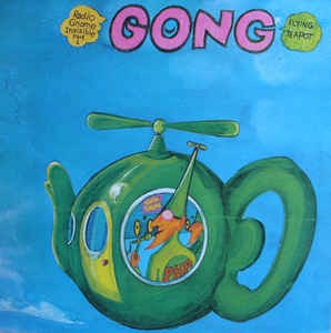 Image of Front Cover of 4724400E: LP - GONG, Radio Gnome Invisible Part 1 - Flying Teapot (Virgin Coloured Drawing; V 2002, UK 1974 Reissue, Gatefold) Split Spine  VG/VG