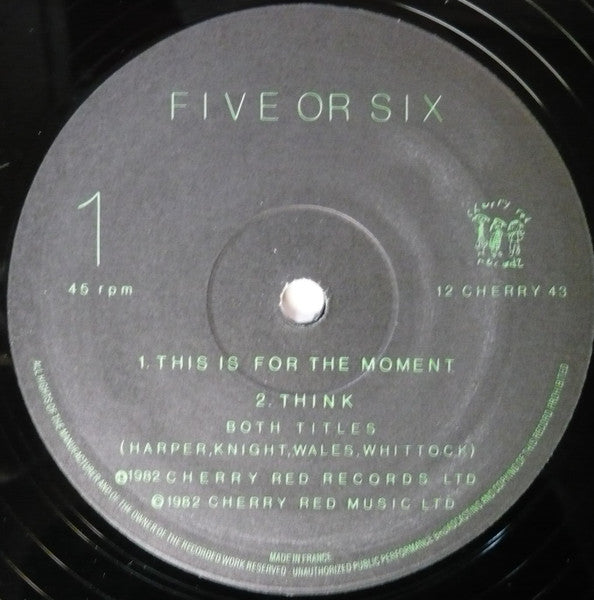 Image of Label Cover of 12" - VG+/VG+ - FIVE OR SIX, Four From (Cherry Red; 12 Cherry 45, UK 1982, Picture Sleeve), Strong VG+, Sleeve Slightly Dirty,  - 2326133E