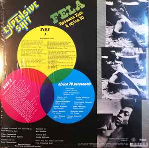 Image of Back Cover of LP - NEW/NEW - FELA RANSOME KUTI & AFRICA 70, Expensive Shit (Knitting Factory Records; KFR2015-1, US 2000s Reissue, Inner), , Fela Kuti's album "Expensive Shit" is a classic of afrobeat music. The album was released in 1975 and is considered one of Fela's best works. It features a mix of politically charged lyrics and infectious, danceable grooves. The title track, "Expensive Shit," is a commentary on corruption and the high cost of living in Nigeria. Other standout tracks include "W
