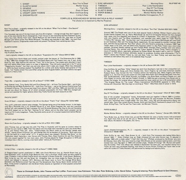 Image of Back Cover of LP - VG/EX - VARIOUS, Broken Dreams: Hopes And Glories Of British Rock 1963 - 1969 Vol 3 (Line Records; OLLP5327, Germany 1983, Company Inner), Split Seam,  - 3026123E
