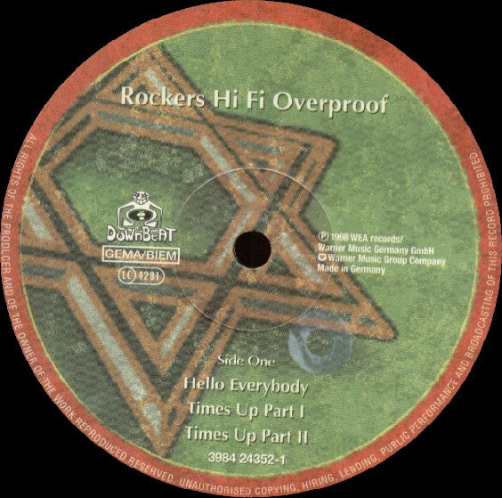 Image of Label Cover of 2xLP - VG+/VG+ - ROCKERS HI-FI, Overproof (Downbeat; 3984 24352-1, Germany 1998, Gatefold), Stickered Back Sleeve,  - 1346063S
