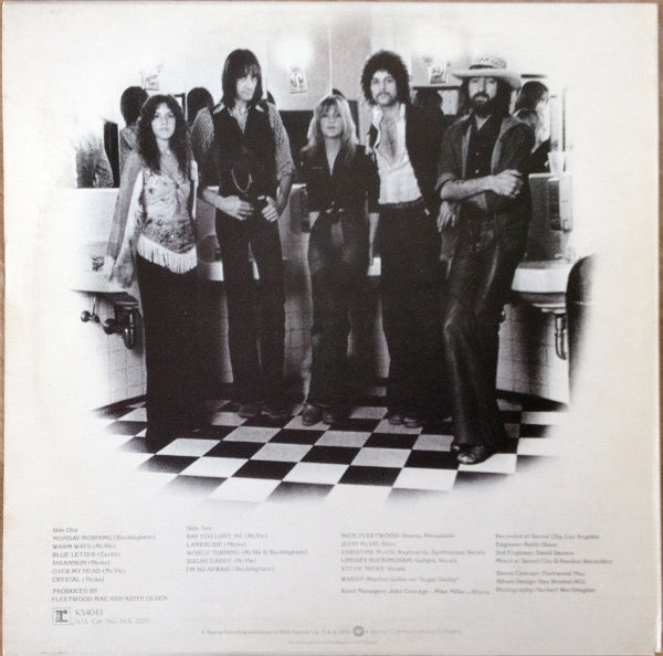 Image of Back Cover of LP - VG/VG+ - FLEETWOOD MAC, Fleetwood Mac (Reprise Tan W Logo; K54043, UK 1975, Insert, One Logo On Label), Edge Wear,  - 3746380S