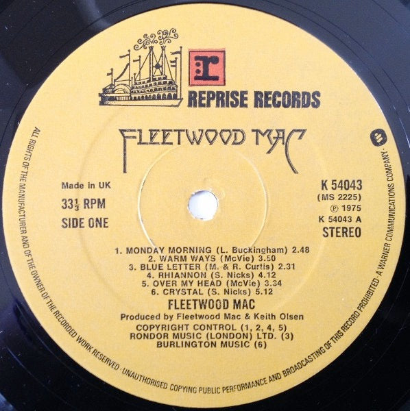 Image of Label Cover of LP - VG/VG+ - FLEETWOOD MAC, Fleetwood Mac (Reprise Tan W Logo; K54043, UK 1975, Insert, One Logo On Label), Edge Wear,  - 3746380S