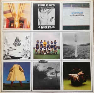 Image of Front Cover of 2xLP - VG/VG - PINK FLOYD, A Nice Pair - Piper and Saucerful Complete Albums (Harvest Green, Gramophone Co On Rim, EMI Box; SHDW 403, UK 1974, Gatefold, 2 Inners, Phang Version, Stereo), Sticker Damage To Sleeve,   - 3146106S
