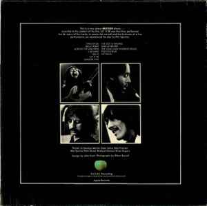 Image of Back Cover of LP - G+/VG - THE BEATLES, Let It Be (Apple Dark Green; PCS7096, UK 1970, Green Apple Logo on Rear Sleeve, Laminated, Lamination Ends Just Before Sleeve Opening, ), Water Damage To Sleeve,  - 2526199E
