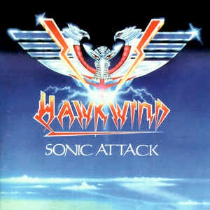 Image of Front Cover of 2614193C: LP - HAWKWIND, Sonic Attack (RCA; 6004, UK 1981, Insert) Clean vinyl and lyric sheet, sleeve has minor wear.  VG/VG+